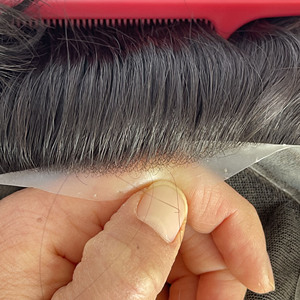 ท็อปเป้ผมแท้ของผู้ชายชาวออสเตรเลีย หนา 2.0 มม. ผมอินเดีย ลอนธรรมชาติ ระบบต่อผมชาย ราคาดีที่สุด คุณภาพเยี่ยม ตัดเย็บด้วยมือ - Product Image 3