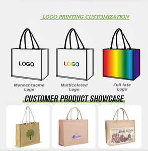 Sac en jute personnalisable avec logo, imperméable, réutilisable, écologique, avec couleur personnalisée pour les courses et les activités de plein air - Product Image 2