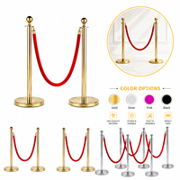 Prix bas en gros : Poteaux de délimitation VIP Gold en acier inoxydable avec corde pour contrôle des foules, barrières de gestion de foule et poteaux de file d'attente pour hôtels