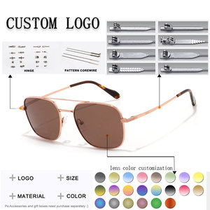 Unisex <b>Pilot</b> Sunglasses Rectangle Metal Frame Green Lens UV400 Protection Adult - Product Image 2