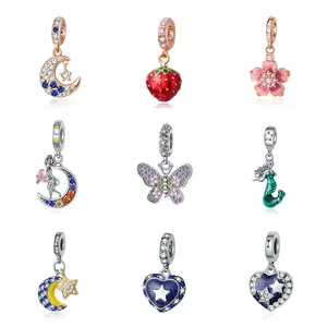 Wholesale Stock 925 Silver Plate Charms Bracelet Pendant Beads Luxury Jewelry Pendant