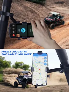 UTV Phone Mount For 1.75"-2" Roll Cage | Aluminium Alloy Holder For Polaris RZR Can Am | Compatible With 4.7"-6.8" Smart Devices