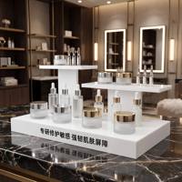 Support de présentation de flacon de parfum cosmétique détachable en acrylique blanc transparent de qualité supérieure avec logo personnalisé pour les boutiques