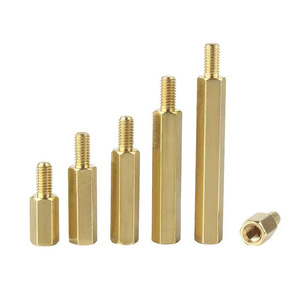 Pernos hexagonales de latón rojo dorado con rosca M2, pernos métricos de un extremo B1=1.25D Grado A para soporte de PCB e industria de la construcción - Product Image 1