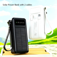 Batterie externe solaire étanche 30000mAh 40000mAh pour extérieur, chargeur solaire portable 10W avec lumière LED, Micro USB Type-C, camping, PVC