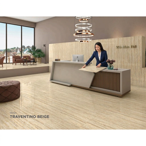 Traventino Beige 800x1600mm Glossy Porcelain Floor Wall <b>Tiles</b> Luxury Marble Design - Product Image 2