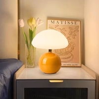 Lampe champignon de style moderne ronde en céramique sous-sol lampe de table led colorée prise usb décor de chambre led lampe de bureau veilleuse