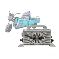 Chargeur de batterie enfichable en aluminium étanche IP67 WFY 12V 12.6V 14.6V 15A 20A pour trottinette électrique à trois roues avec LED, entrée 100-260V