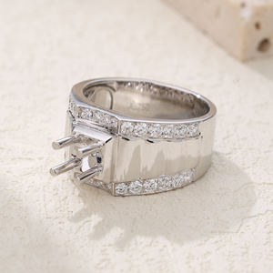 Hong Kong Vente chaude de haute qualité 18k or diamant naturel Semi Mount bijoux pour hommes exquis et précieux pour anniversaire - Product Image 5