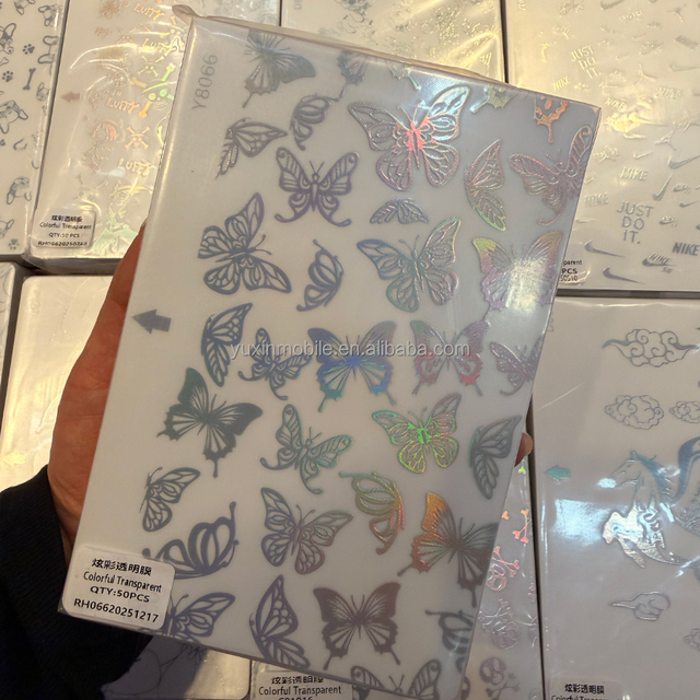 Mobile Phone Transparent 3D Shiny Gold Back Skins for Phone Screen Cutting Machine Back Stickers