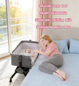 Высококачественная портативная складная детская кровать, регулируемая высота для новорожденных, качественная москитная сетка для дома, Детские принадлежности - Product Image 6