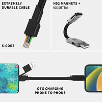 Câble de charge rapide PD 60W, câble magnétique USB porte-clés 6 en 1, 4 en 1, câble de données en alliage Ziny