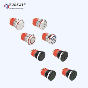 Interruptor de Botón Pulsador Iluminado <span class=keywords><strong>con</strong></span> Anillo Verde de 19 mm, 2NO2NC, Momentáneo, para <span class=keywords><strong>Timbre</strong></span> de Puerta, IP65, Resistente al Agua - Product Image 3