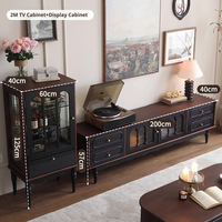 Meuble d'appoint vintage en bois massif de style français avec rangement intégré, esthétique moderne du milieu du siècle, sensation de qualité supérieure, mobilier de maison