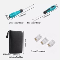 Kit d'outils de réparation de réseau informatique 10 en 1 avec testeur de câble LAN, coupe-fil, tournevis, pinces et outil de sertissage