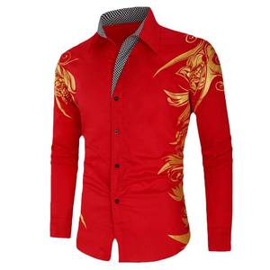 Camisa Casual de Moda Europea y Americana 2026, Camisa con Estampado Bronceado, Camisa Retro con Solapa para Hombre, Talla Europea - Product Image 4