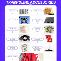 2mx2mx4m Sicheres Weiches Faltbares Tragbares PVC Polypropylen Bungee-Jump-Trampolin für Innen- und Außenbereich Gewerbliche Nutzung Jungen Mädchen Kinder