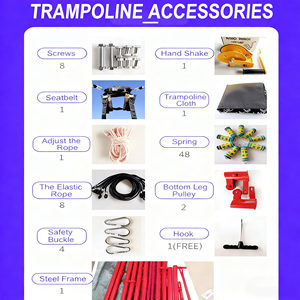 <span class=keywords><strong>Trampoline</strong></span> de saut à l'élastique en polypropylène pliable, sûr et souple, 2m x 2m x 4m, pour usage intérieur et extérieur, usage commercial, pour aire de jeux pour enfants - Product Image 5