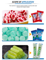 Machine d'Emballage Horizontale à Grande Vitesse pour Bonbons, Flow Pack, Petits Bonbons Durs ou Mous, Sucettes, Emballage Individuel