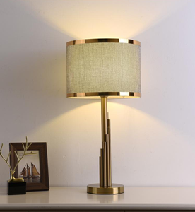 Lámpara de Mesa Moderna con Control Táctil, Cubierta de Tela, Acabado Dorado, Regulable, para Decoración de <span class=keywords><strong>Dormitorio</strong></span> y Comedor - Product Image 4