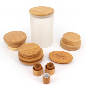 Wholesale Wooden Storage <b>Lids</b> Flip Top Cap Bamboo or Wood Round Turned Cups Pilfer Proof Mason Jar Wood <b>Lid</b> - Product Image 3