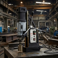 Perceuse à base magnétique CoEazy MAB100 électrique 1920W avec moteur à balais, 4 vitesses et fraises de 100 mm