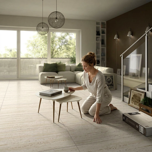 เครื่องเคลือบดินเผาสีเงิน600x1200ที่ทันสมัยพื้นผิวมันวาวทั้งตัวเพื่อการค้า/ที่อยู่อาศัยซูเปอร์มาร์เก็ตห้องน้ำ - Product Image 1