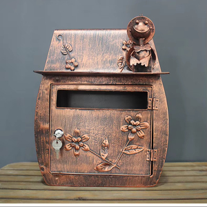 Boîte aux lettres murale décorative en fer forgé, style rétro européen, pour villa, usage domestique, vente en gros - Product Image 2