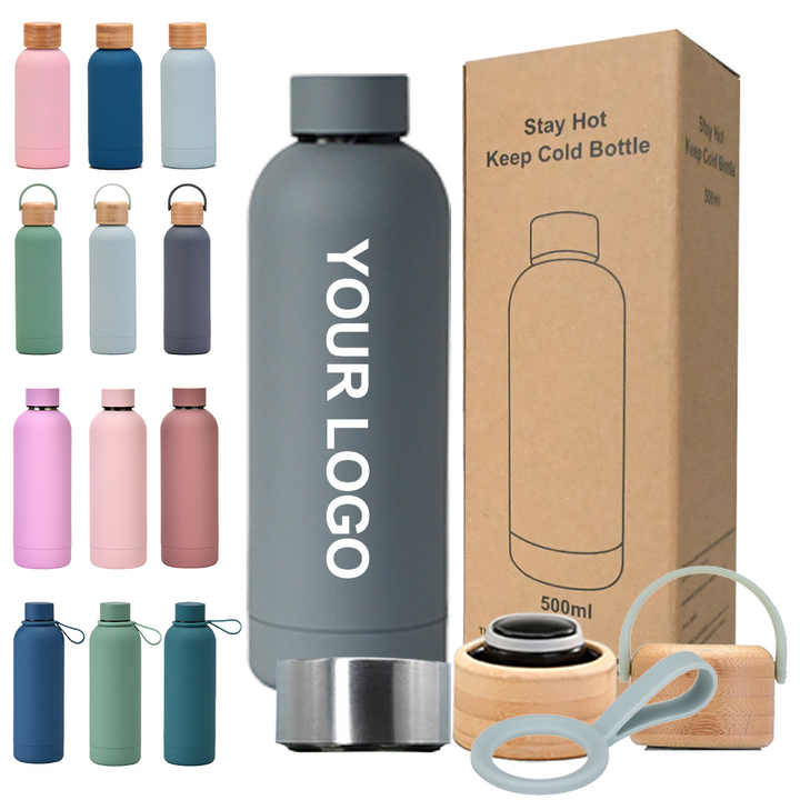 Custom Logo 500Ml Reusable Double Wall Vacuum Flask Gym Sports ...