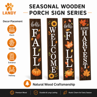 Panneau de bienvenue rustique en bois pour porche, décoration d'automne pour Thanksgiving, plaque à suspendre ou à poser pour la porte d'entrée