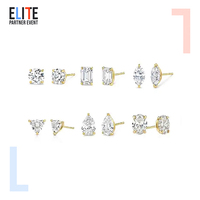 Gemnel Minimalista Joyería baguette Triángulo Gota Redondo Corte Stud Pendiente