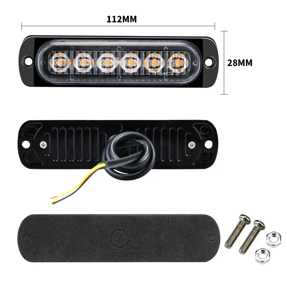 Yosov lamp Ultra dünne 6LEDS Warnleuchte Motorrad Pickup Blitzlicht Fahrzeug allgemeine Seite Signal Blitzlicht 12-24V