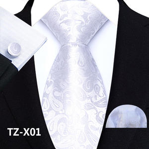 3Pcs Paisley Soie Hommes <span class=keywords><strong>Cravate</strong></span> Poche Carré Boutons de Manchette 8cm Luxe Mariage Prom Accessoires Gravats Cadeau pour Mari - Product Image 2