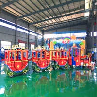 Train touristique sans rails pour parcs d'attractions et centres commerciaux, certifié CE, couleur personnalisable, utilisation extérieure/intérieure, marque QaingLI