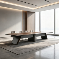 Table de conférence de bureau commerciale, durable, en bois, pour salle de réunion d'entreprise, espace de réunion multi-personnes