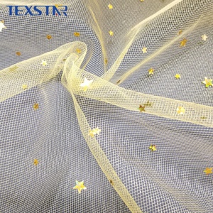 Tissu en tulle à paillettes étoiles et points, en polyester doux et écologique, pour robes de mariée et tutus - Product Image 4