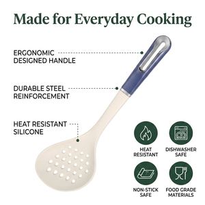 <b>Silicone</b> Kitchen Utensils Spatula Soup Ladle Cooking <b>Tools</b> Kitchenware Durable Kitchen Utensil Set with Stand - Product Image 4