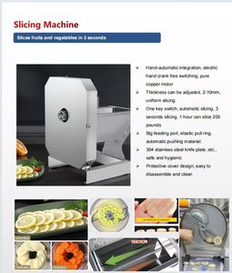 Cortadora de Verduras Automática Comercial de Acero Inoxidable para Frutas y Verduras - Rebanadora de Cebolla, Patata, Limón, Coco, Modelo M - Product Image 3