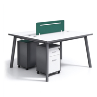 Bureau de travail moderne minimaliste blanc en trois tailles pour entreprise