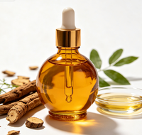 Huile d'extrait d'herbe de Sophora Flavescens de qualité cosmétique en contenant et bouteille en plastique