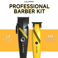 Tondeuse à Cheveux de Barbe Professionnelle Métallique Rechargeable LILIPRO L4&M4 avec Lame Fixe Revêtement DLC, Tondeuse à Cheveux pour Homme