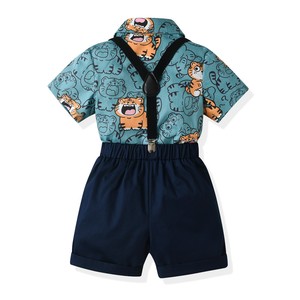 Oferta Caliente: Conjunto <span class=keywords><strong>de</strong></span> <span class=keywords><strong>Ropa</strong></span> <span class=keywords><strong>de</strong></span> Verano para Niños <span class=keywords><strong>al</strong></span> <span class=keywords><strong>por</strong></span> <span class=keywords><strong>Mayor</strong></span> - Traje <span class=keywords><strong>de</strong></span> Caballero <span class=keywords><strong>de</strong></span> Algodón con Camisa y Tirantes, Estilo Europeo para Niños - Product Image 2