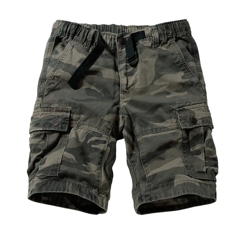 Mens Multi Pocket Cargo Fashion Camo Retro Casual Men Cotton Summer Shorts
