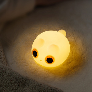 Cartoon Cute Simple PatCat Night <b>Light</b> Soft Silicone USB Rechargeable Baby Nursing kids bedroom <b>sleep</b> lamp with timer - Product Image 2