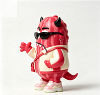 Figurine de collection personnalisée en PVC et ABS, motif melon rouge rayé, monstre démoniaque cool, fabriquée en Chine, OEM sur mesure pour la vente en gros aux marques