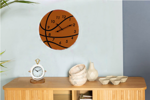 Đồng Hồ Bằng Gỗ Tường Phong Cách Hiện Đại Bóng Rổ Hình Dạng 40x 40Cm Đường Kính La Mã Hộp Thoại Gỗ Đồng Hồ Treo Tường Cho Trang Chủ Trang Trí - Product Image 2