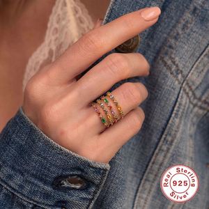 Classic Fashion Ins S925 Sterling Silver Zircon <b>Ring</b> Gifts for Women Oval Row Diamond <b>Thin</b> <b>Ring</b> - Product Image 5