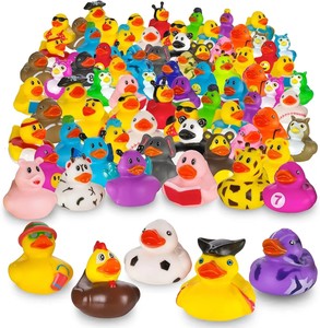 Jouets de bain flottants jaunes écologiques classiques de 2 pouces, assortiment de mini-jouets en caoutchouc Jeep ArtCreativity pour bébés - Product Image 5