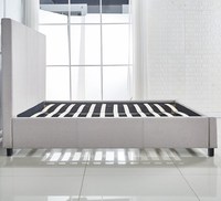 Tête de lit rembourré au design Simple, cadre de lit pour adultes, ensemble de literie d'hôtel inclus