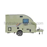 Caravane de camping professionnelle en cuir PVC de couleur personnalisée avec cuisine, salle de bain et toilettes